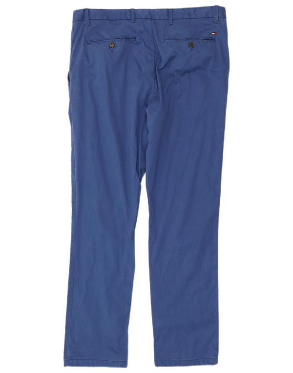 Tommy Hilfiger Herren Straight Chino Hose W36 L32 Blaue Baumwolle