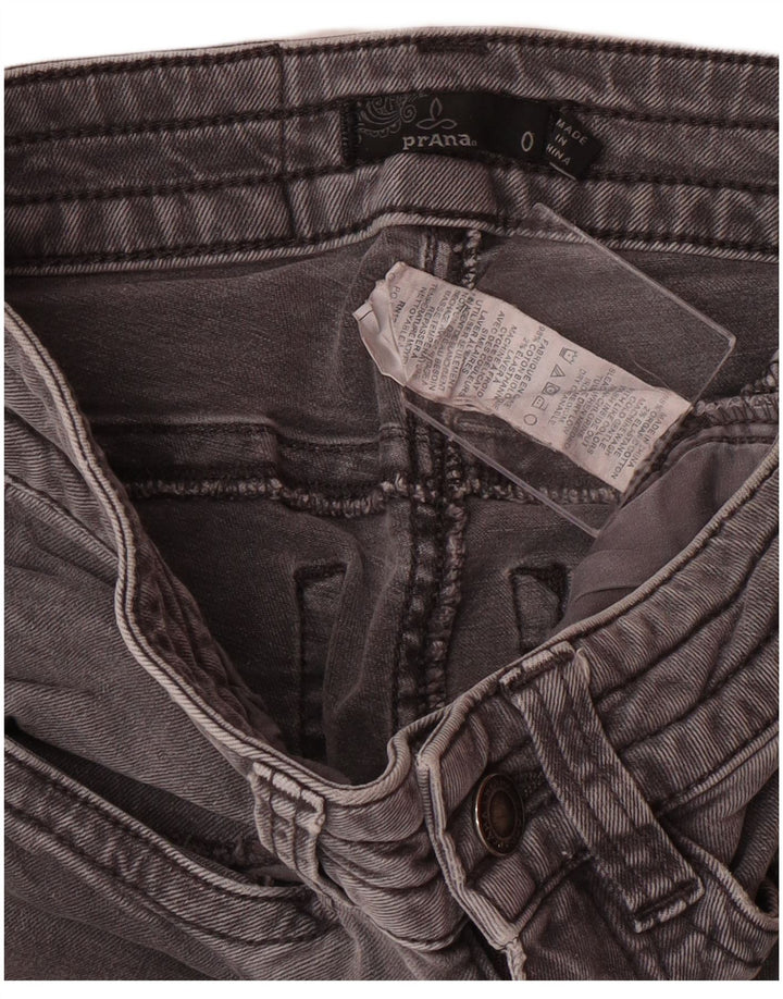 PRANA Damen Cargo Skinny Jeans US 0 XS W24 L26 Graue Baumwolle