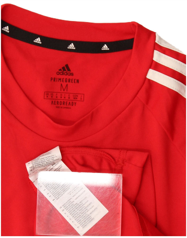 Adidas Herren Aeroready T-Shirt Top Mittelrotes Polyester