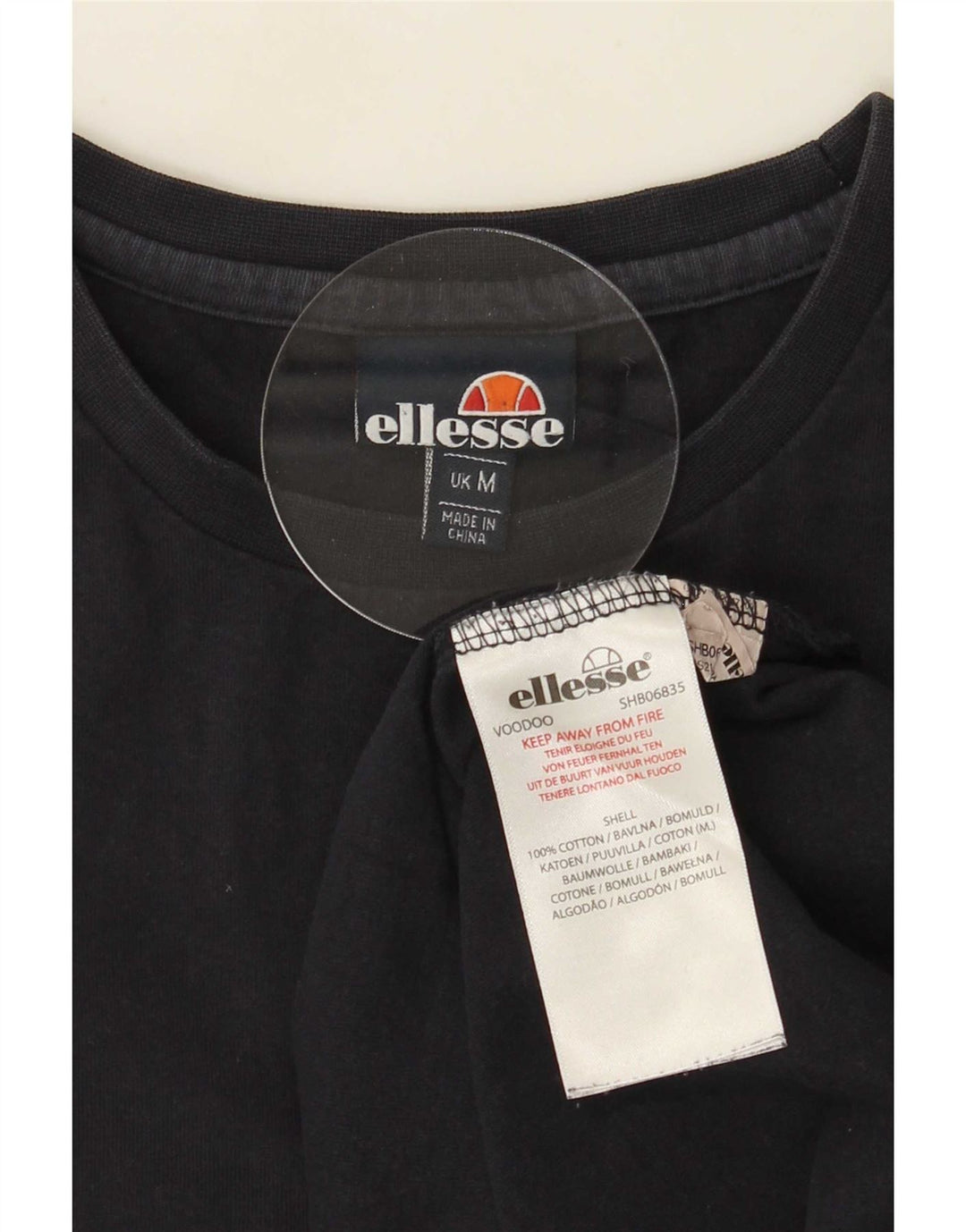 Ellesse Herren-T-Shirt mit Grafik, mittlere marineblaue Baumwolle