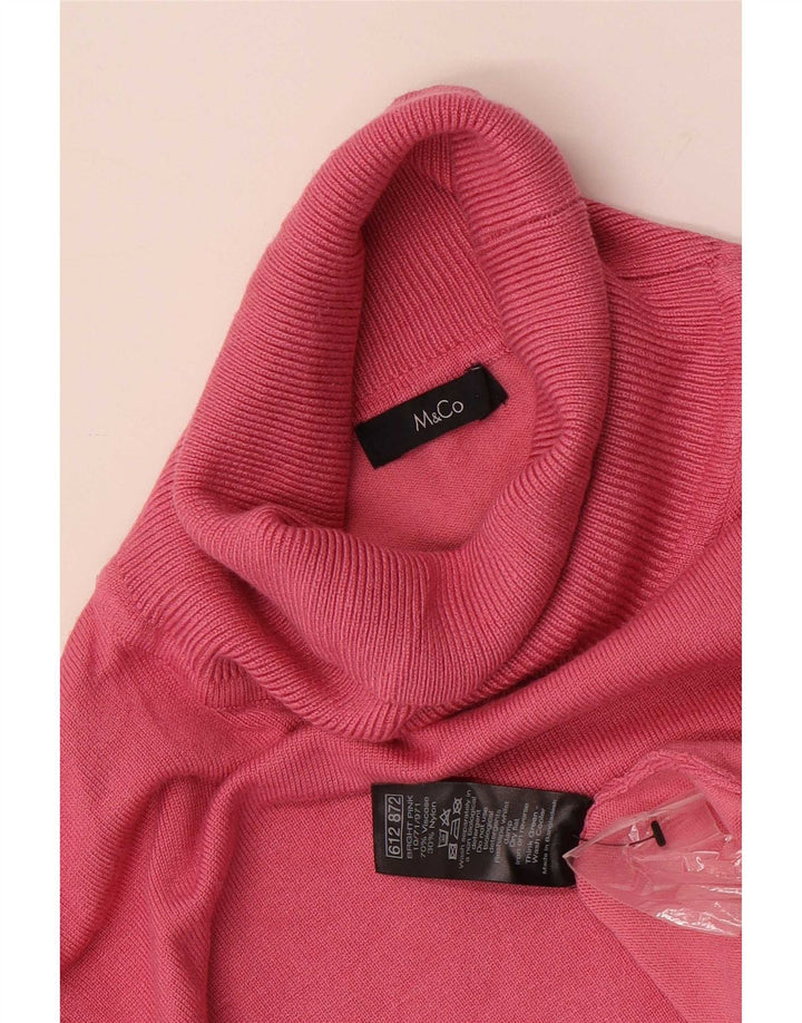 M&Co Damen-Pullover mit Rollkragen, Gr. 16, Größe L, Rosa, Viskose