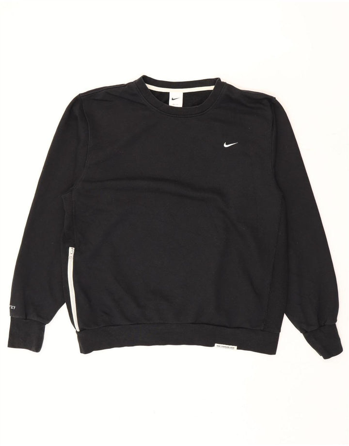 Nike Herren-Sweatshirt-Pullover, groß, schwarze Baumwolle