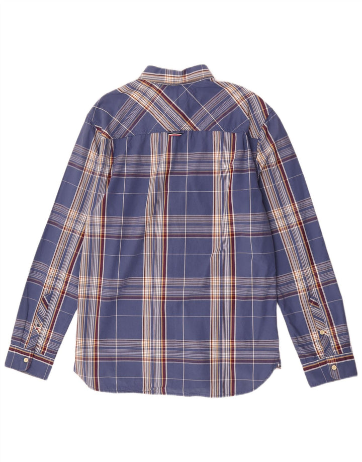 Tommy Hilfiger Herren-Hemd mit normaler Passform, groß, blau kariert, Baumwolle