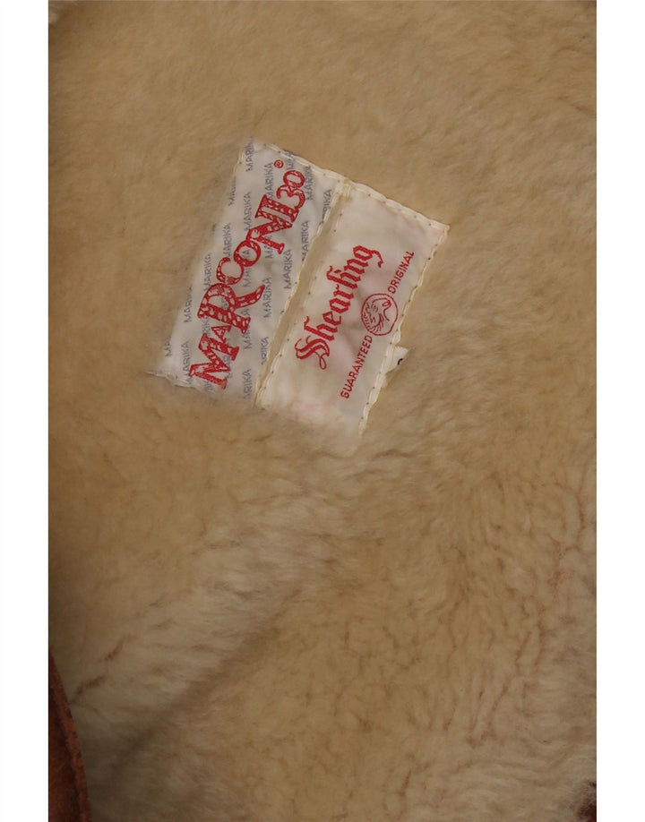 Vintage Herren Shearling Jacke IT 52 XL Braun Shearling
