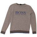 HUGO BOSS Mens Graphic Top Long Sleeve Small Grey Cotton