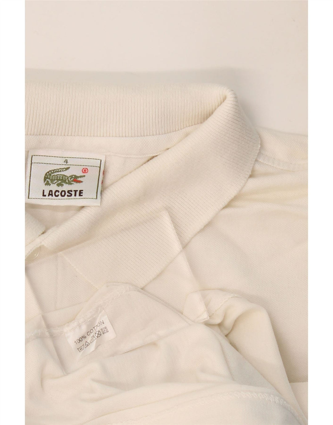LACOSTE Herren-Poloshirt, Größe 4, mittelweiße Baumwolle