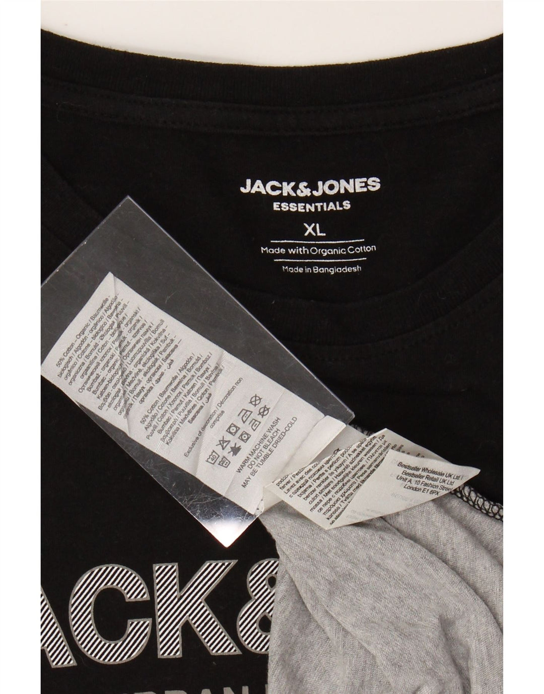 JACK & JONES Herren-T-Shirt mit Grafik, XL, Schwarz, Colourblock-Baumwolle