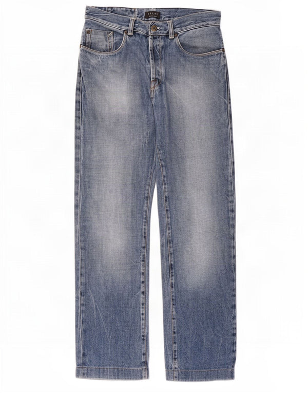 Belfe Herren Straight Jeans W33 L28 Blaue Baumwolle