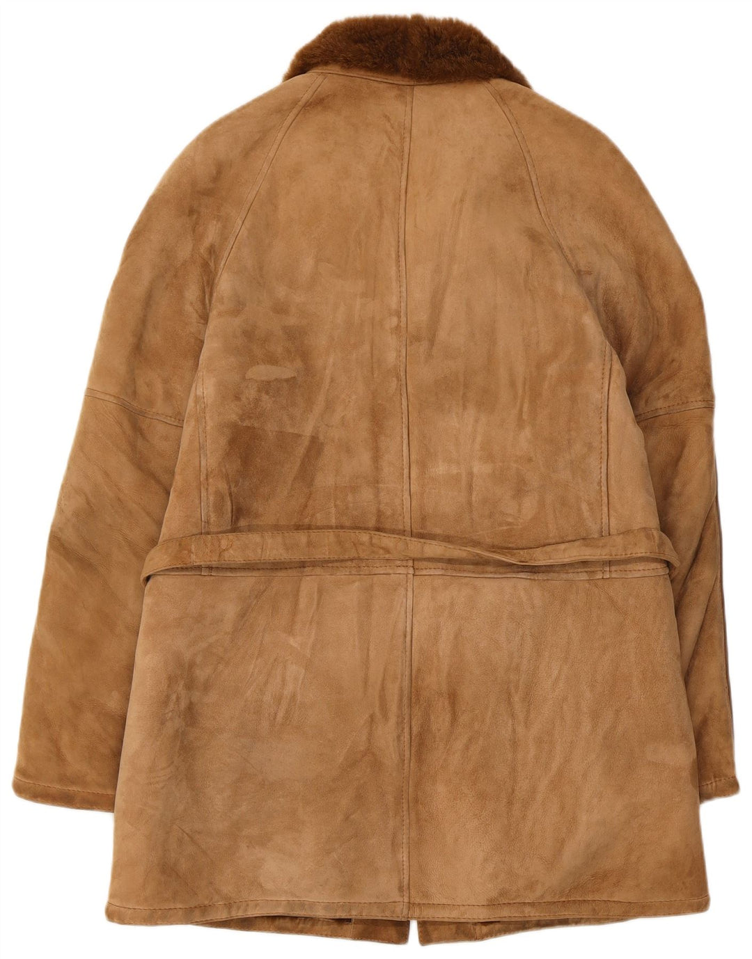 Vintage Herren Shearling Overcoat IT 48 Medium Beige