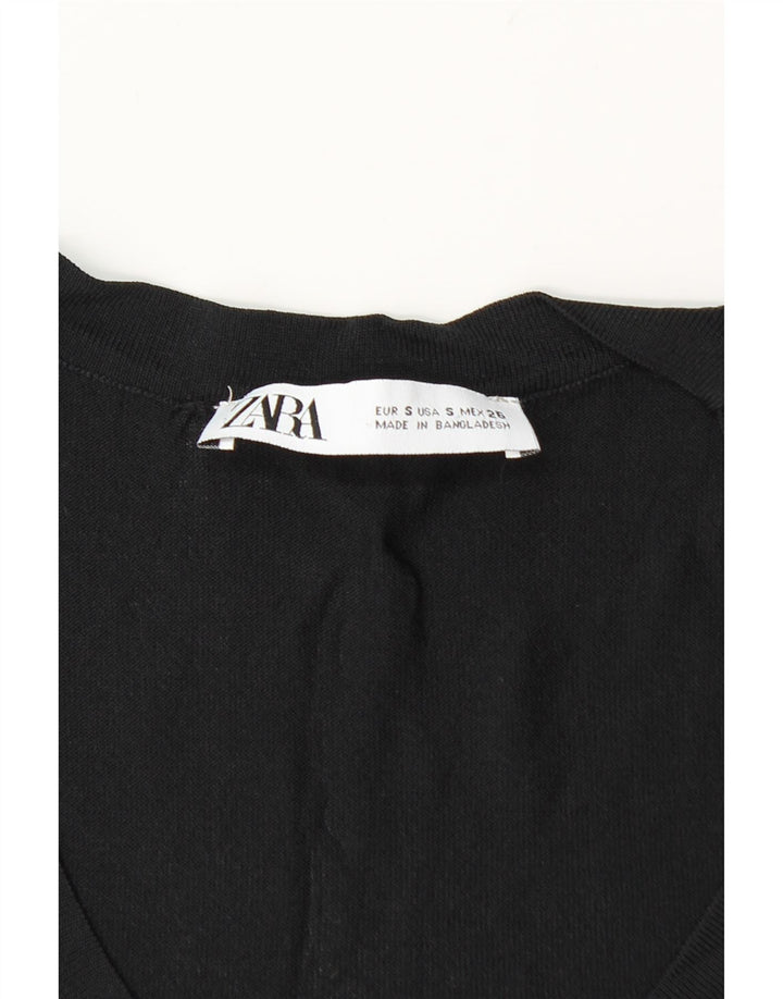 Zara Damen Weste Top UK 8 Small Schwarz