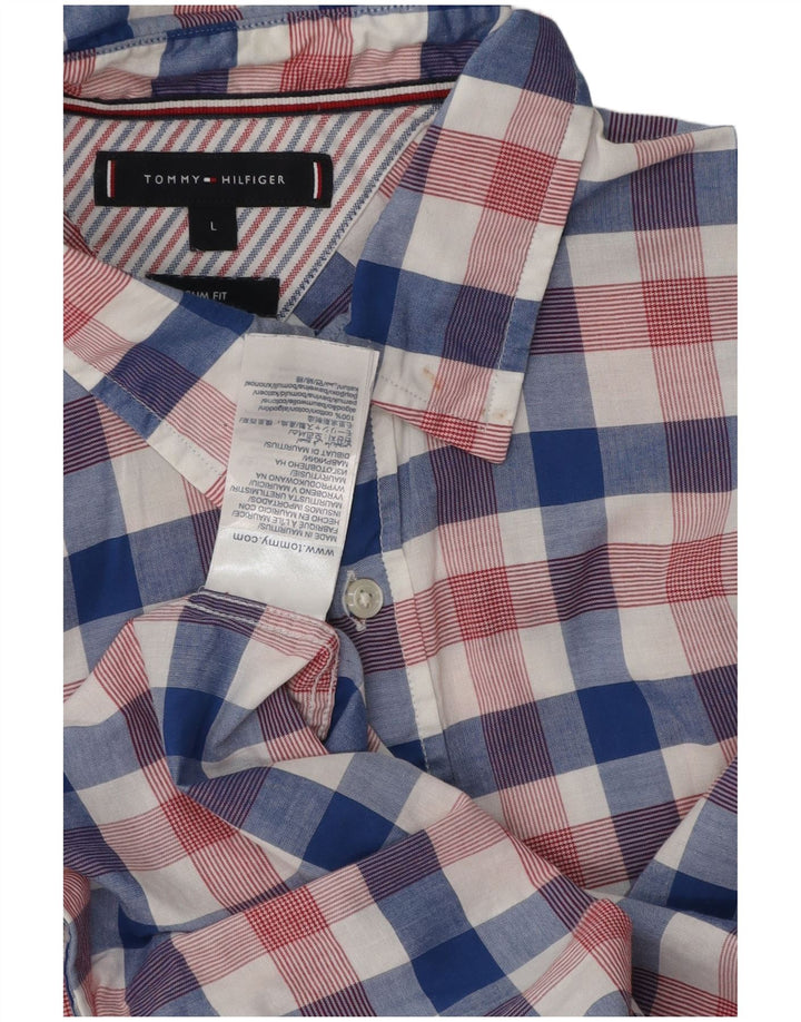 Tommy Hilfiger Herren-Slim-Fit-Hemd, groß, mehrfarbig, kariert, Baumwolle
