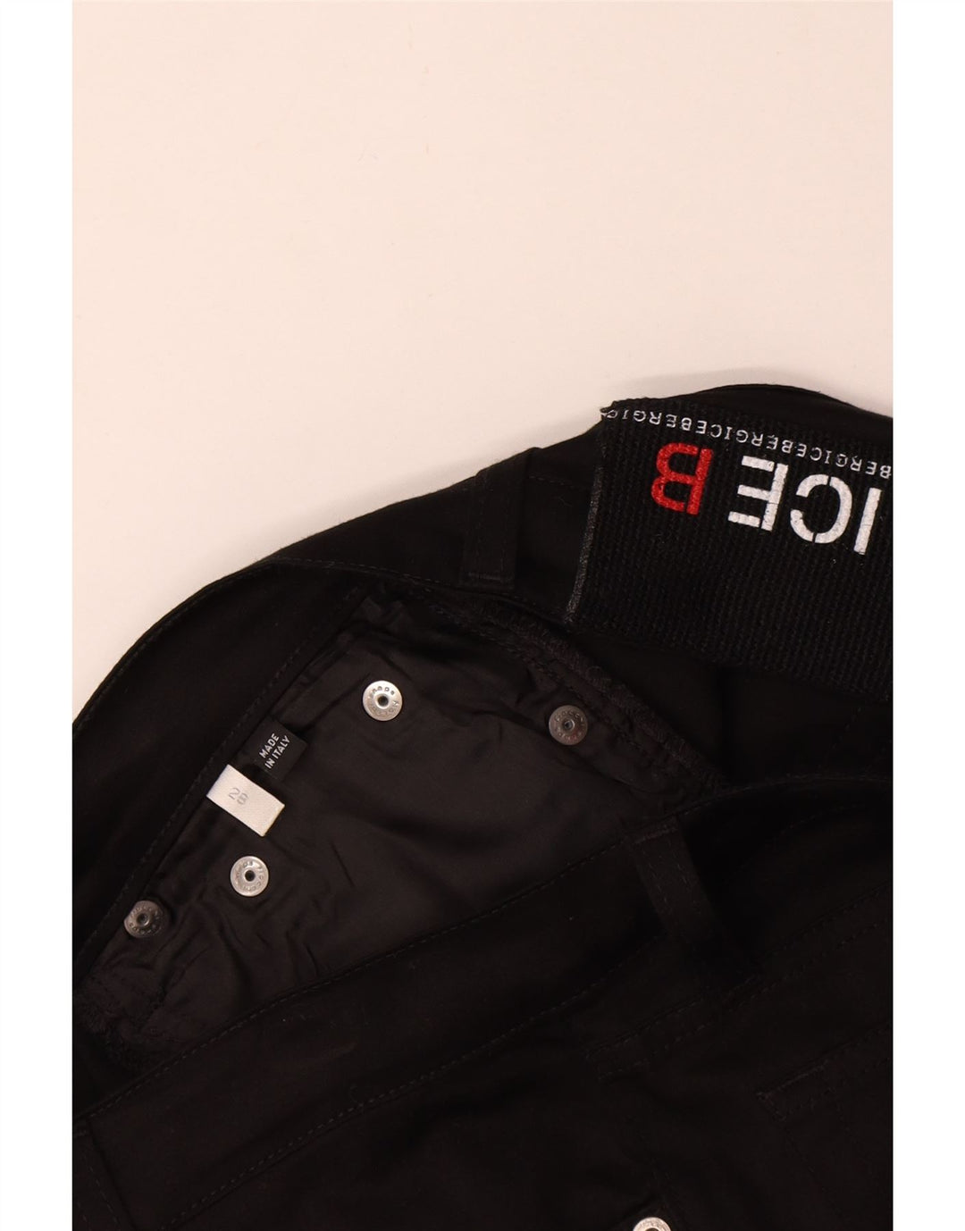 Iceberg Damen Bootcut Freizeithose W28 L30 Schwarz Baumwolle