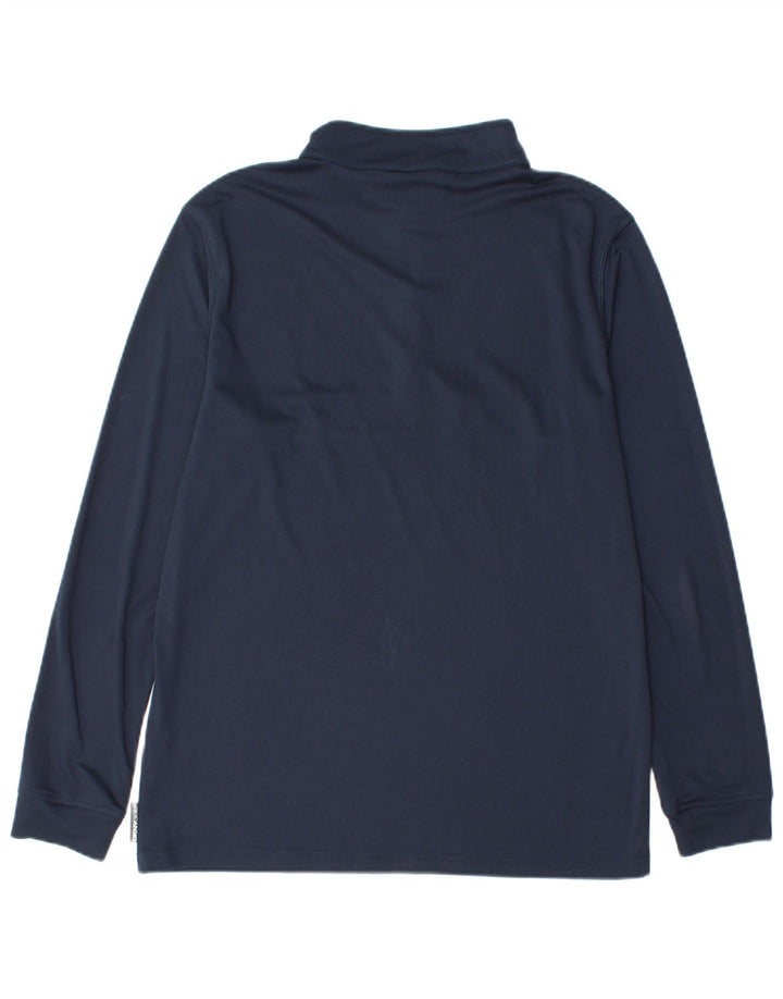 Dkny Herren-Pullover-Trainingsanzugoberteil mit Reißverschluss am Hals, Größe S, Marineblau, Farbblock