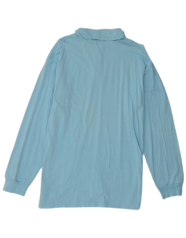 Conte of Florence Herren-Langarm-Poloshirt XL, blaue Baumwolle