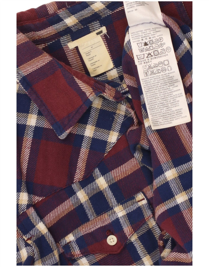 LEVI'S Damen-Flanellhemd, UK 14, mittelbraun, kariert, Baumwolle