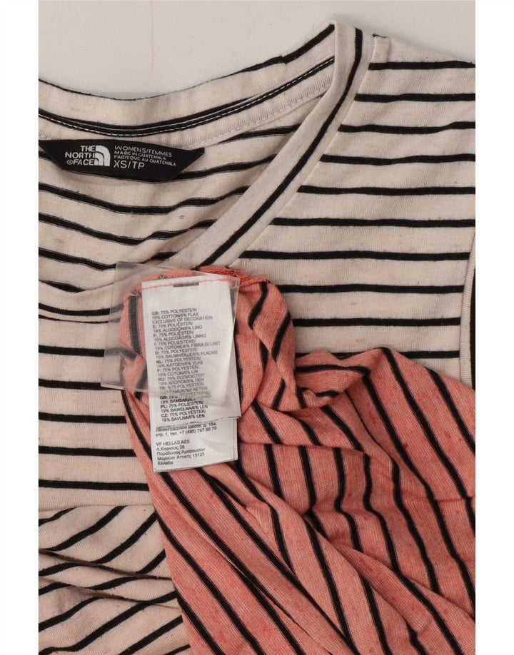 The North Face Damen-Trägershirt UK 6 XS weiß gestreift aus Polyester