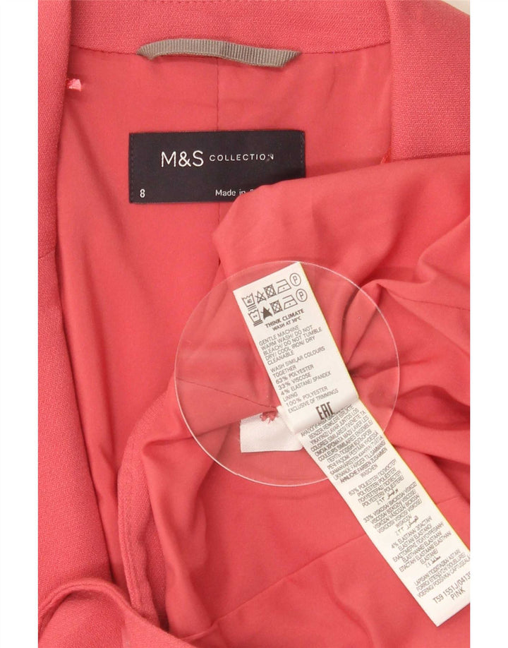 Marks & Spencer Damen-Blazer mit 1 Knopf, Gr. 8, Rosa, Polyester