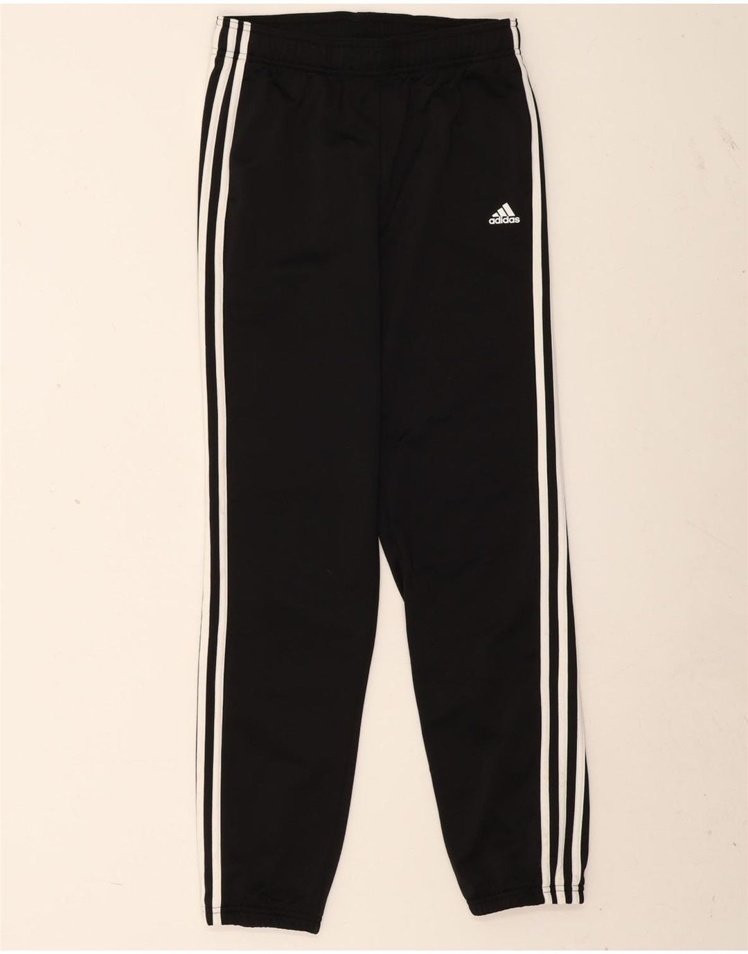 Adidas Trainingshose für Jungen, 13–14 Jahre, schwarzes Fischgrätenmuster aus Polyester