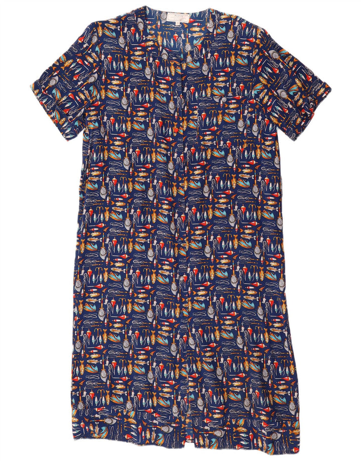 Karel Damen-Hemdkleid mit abstraktem Muster, Gr. 44, mittleres Marineblau