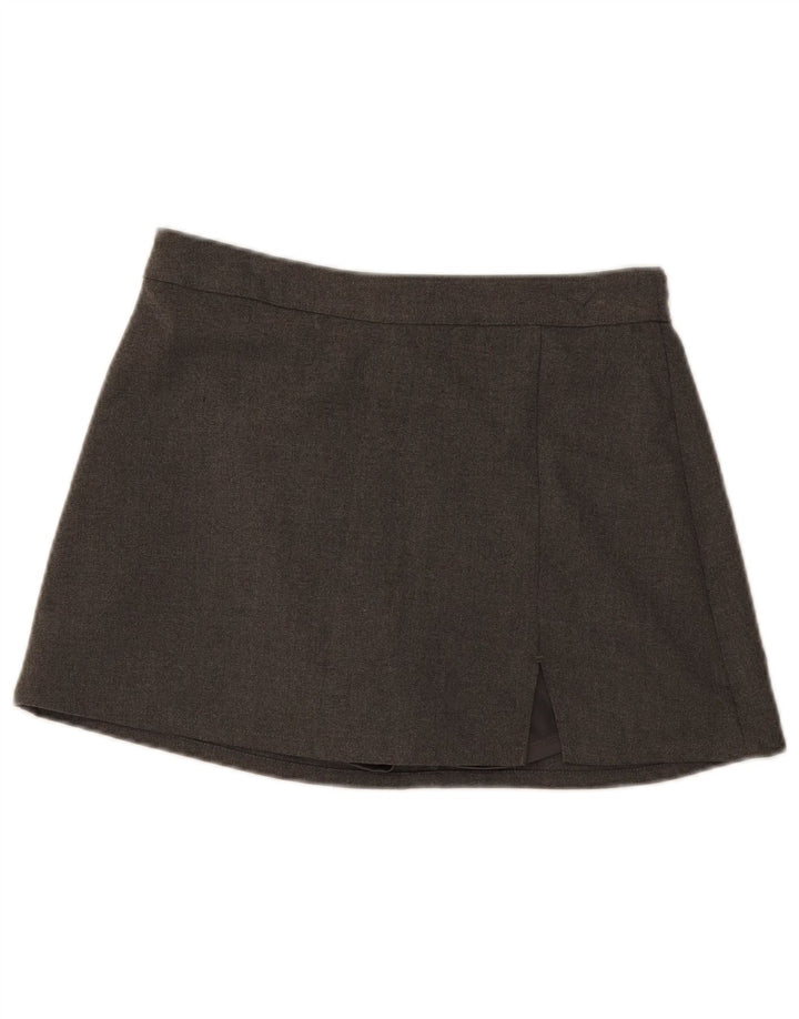 Hollister Damen Minirock UK 14 Large W30 Grau Polyester
