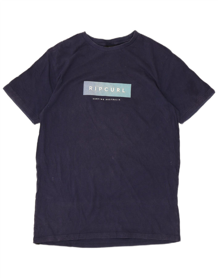 Rip Curl Herren Relaxed Fit Grafik-T-Shirt-Oberteil aus mittelblauer Baumwolle