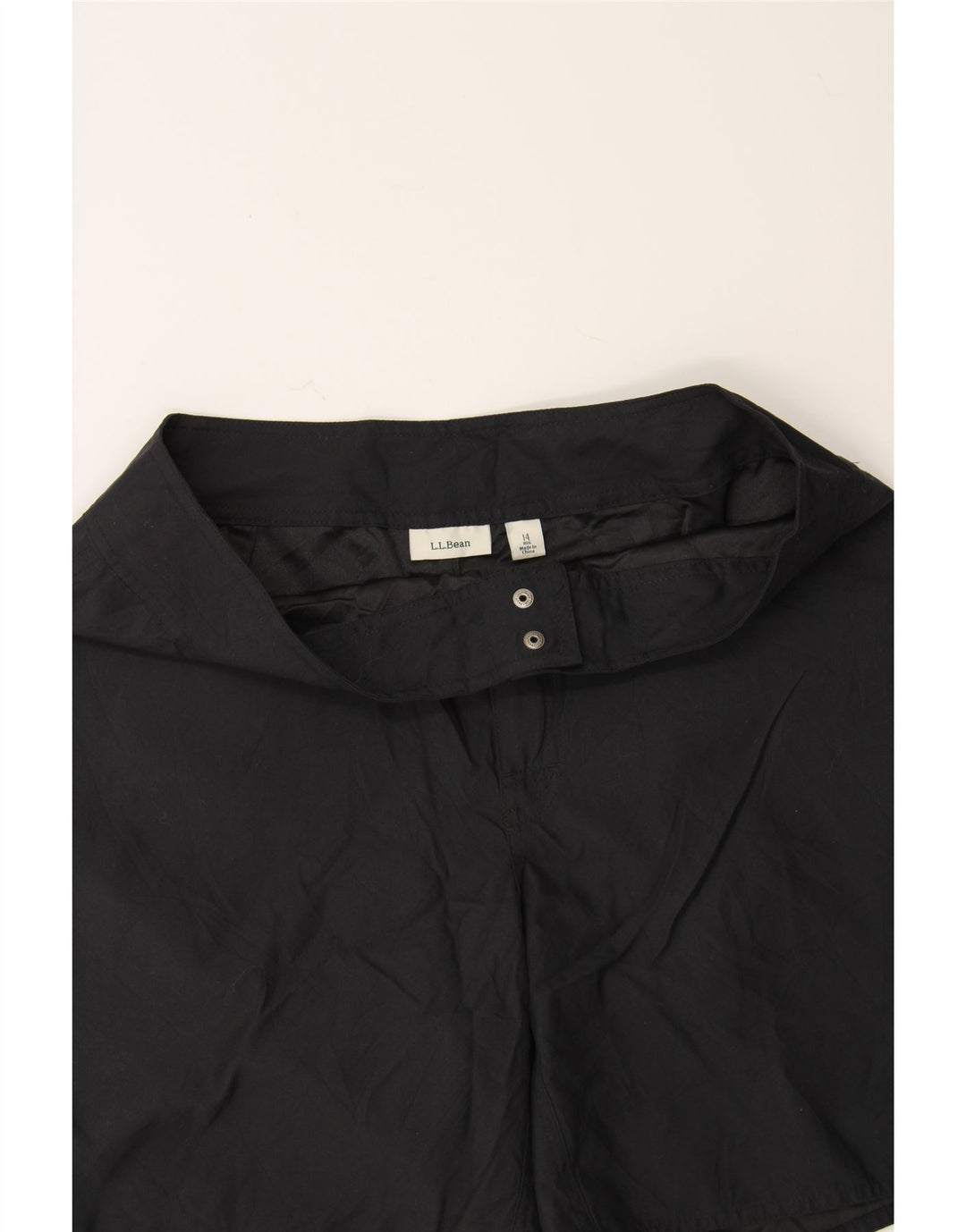 L.L.BEAN Womens Casual Shorts US 14 XL W34  Black Polyester Vintage L.L.Bean and Second-Hand L.L.Bean from Messina Hembry 