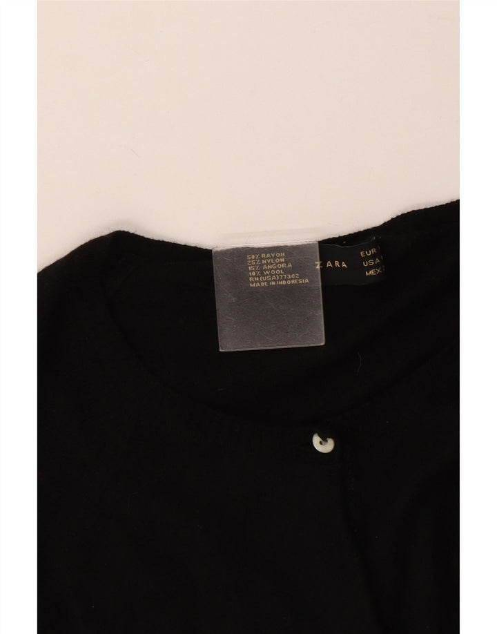 Zara Damen-Cardigan-Pullover UK 12 Medium Black Rayon