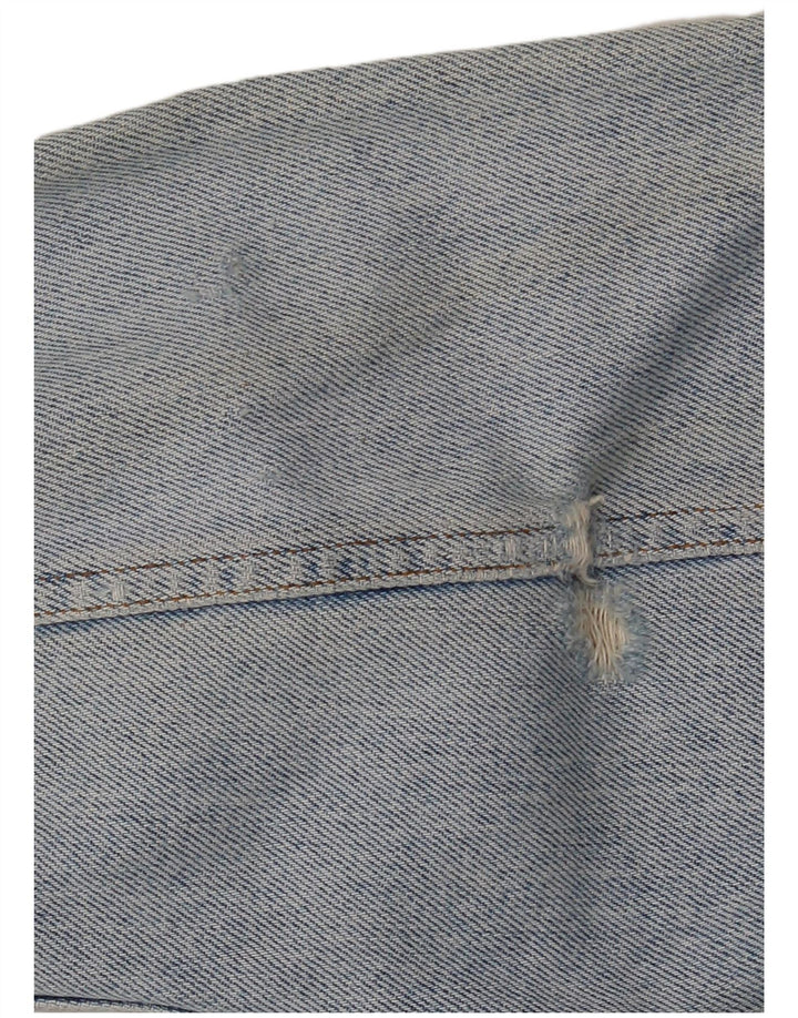 CHARRO Damen Übergroße Jeansjacke UK 10 Small Blaue Baumwolle
