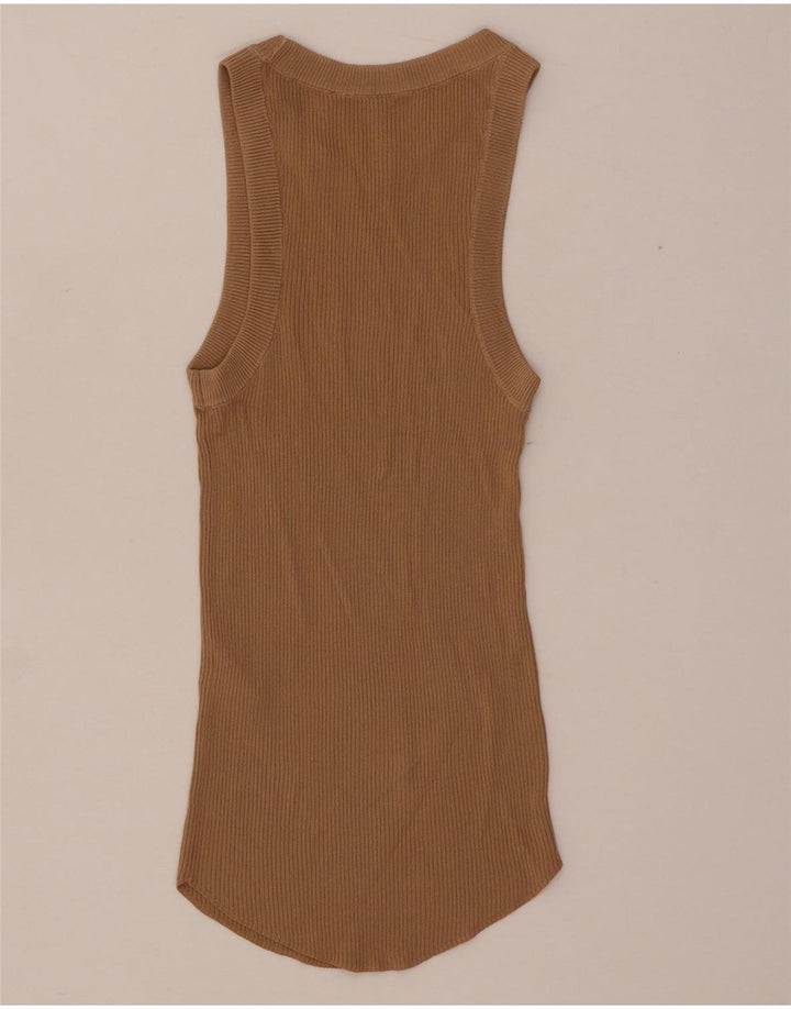 Zara Damen Weste Top UK 4 XS Beige Viskose