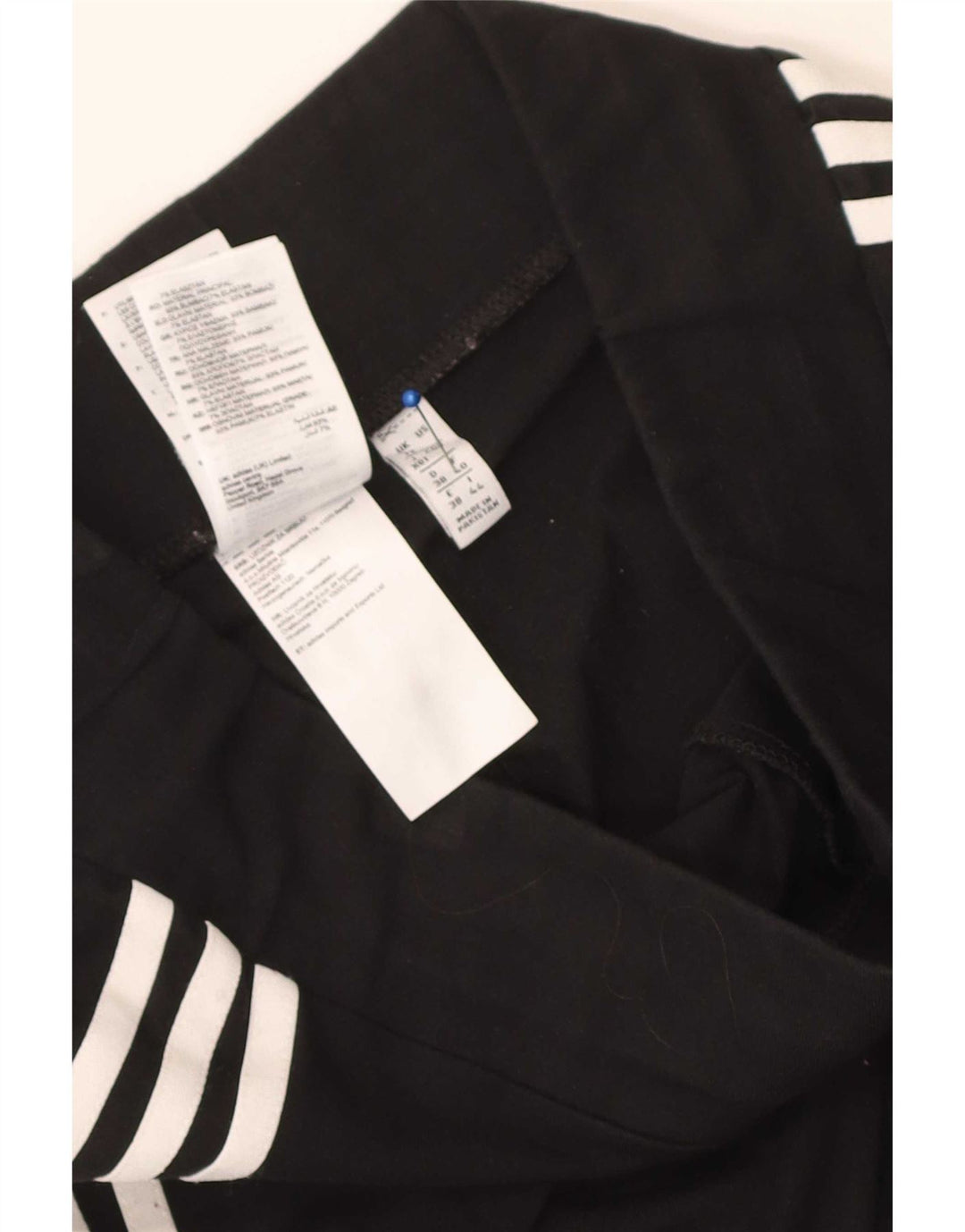 Adidas Damen Leggings UK 12 Medium Schwarz Baumwolle