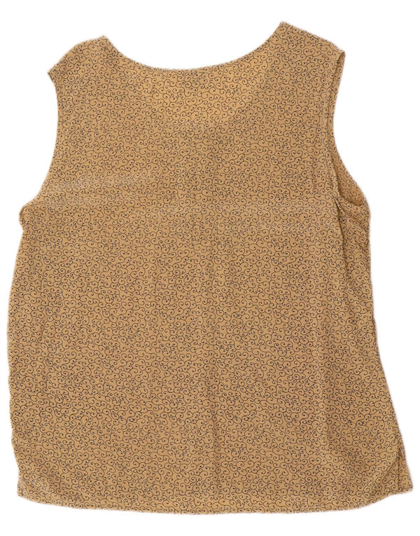 Andrea Mare Damen ärmelloses Blusenoberteil UK 16 Large Beige Paisley