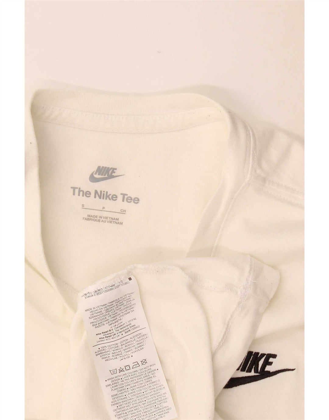 Nike Herren T-Shirt Top Small aus weißer Baumwolle