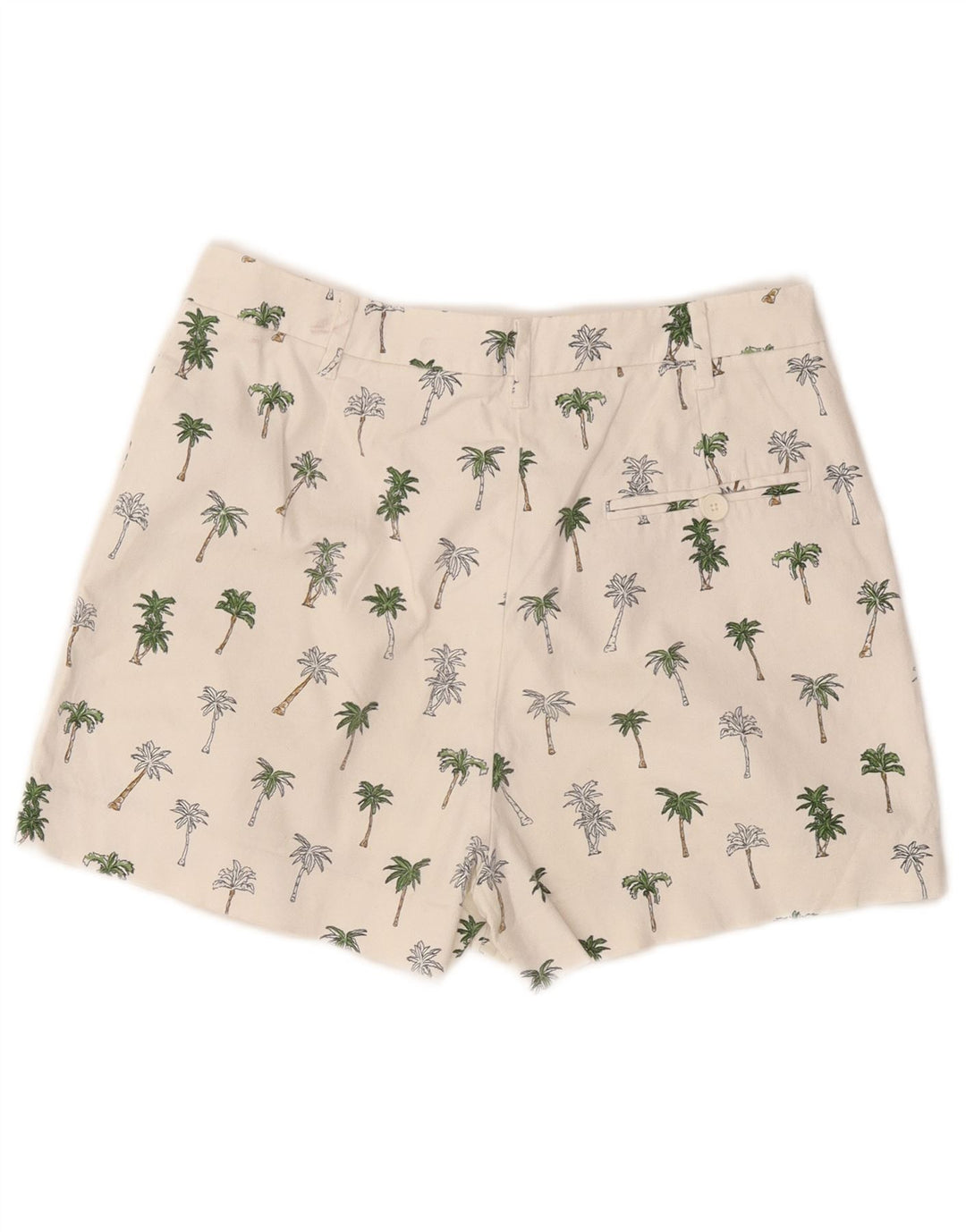 Zara Damen Chinoshorts Medium W28 Weiß geblümte Baumwolle
