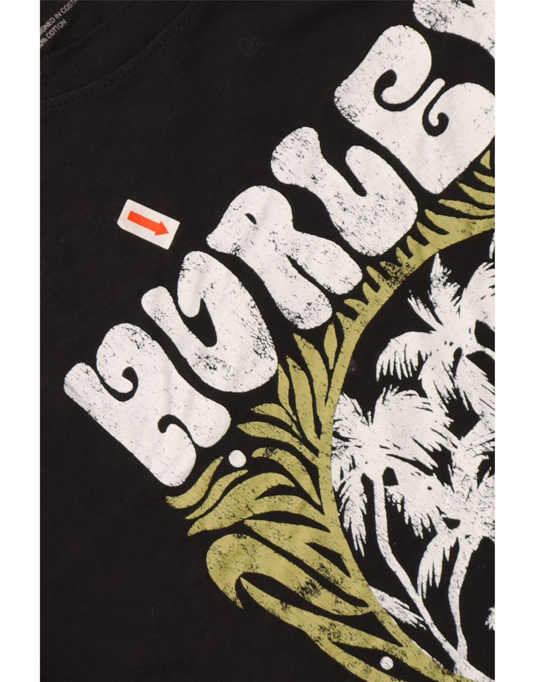 HURLEY Herren-T-Shirt mit Grafik, Größe L, aus schwarzer Baumwolle