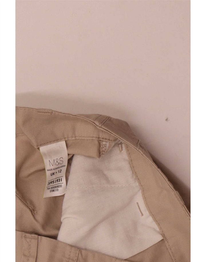 Marks & Spencer Damen Bermudashorts UK 12 Medium W32 Beige Baumwolle