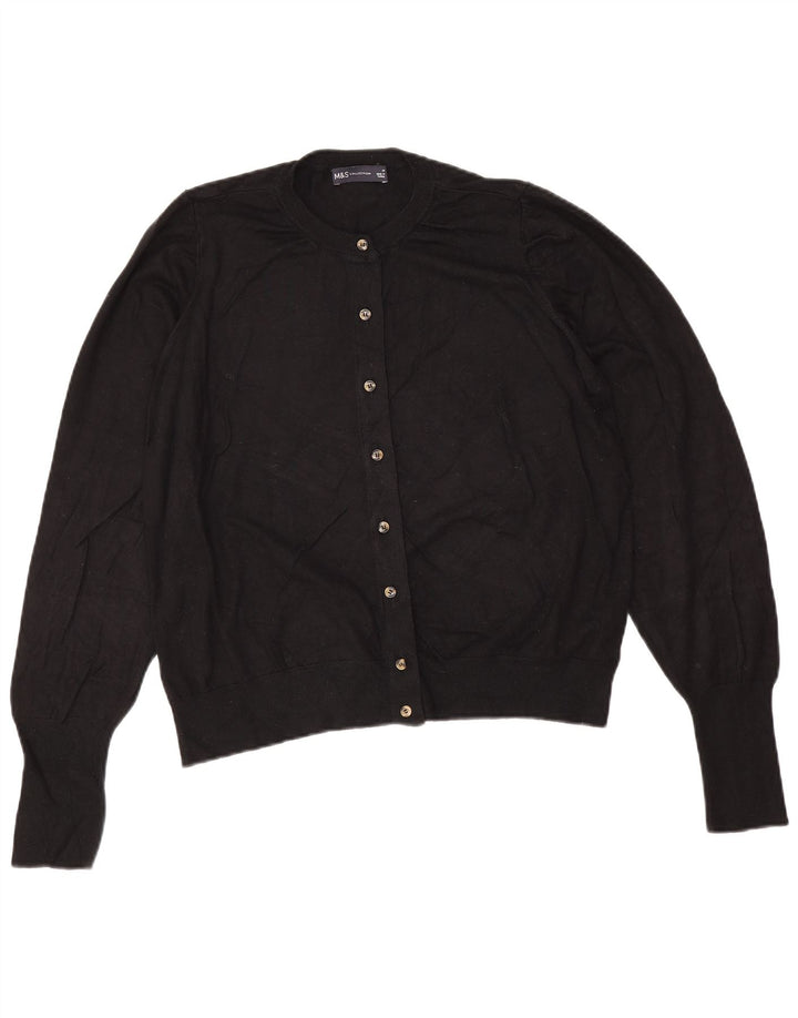 Marks & Spencer Damen-Cardigan-Pullover UK 16 Große schwarze Viskose