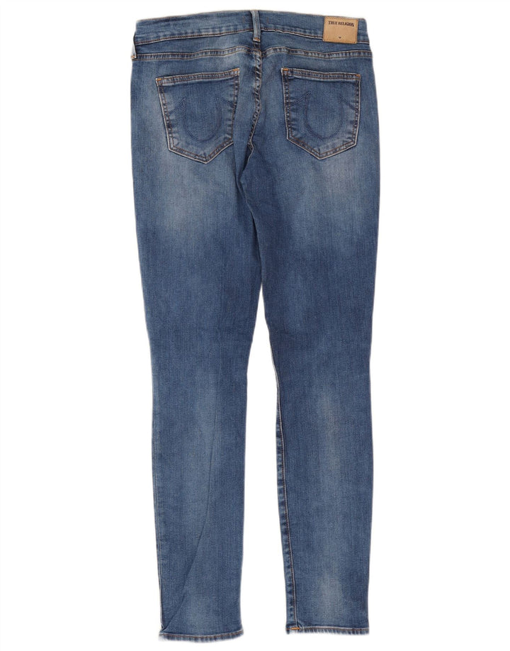 True Religion Damen Mid Rise Slim Jeans W29 L29 Blaue Baumwolle