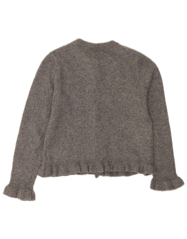 Zara Damen-Cardigan-Pullover UK 10 Small Grau Polyester