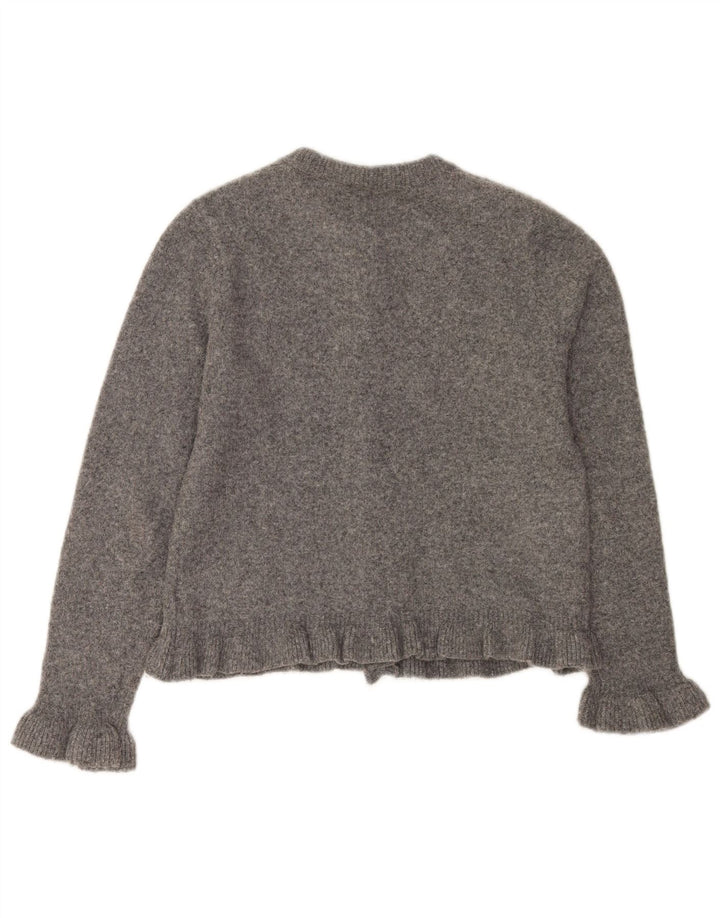 Zara Damen-Cardigan-Pullover UK 10 Small Grau Polyester