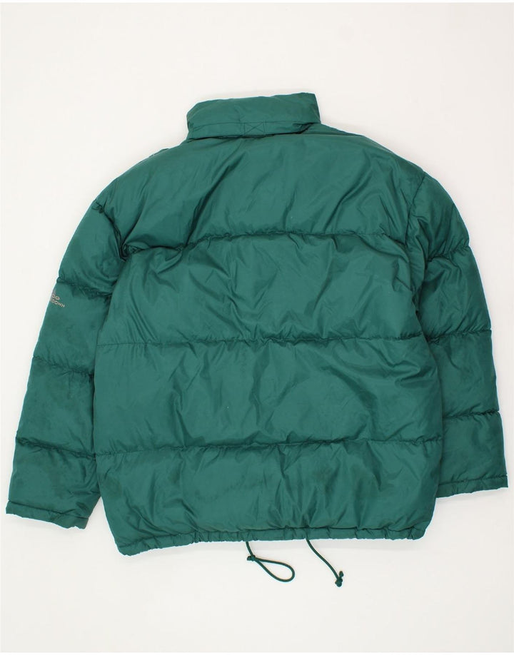 LE FROG Mens Hooded Padded Jacket UK 38 Medium Green Polyamide Vintage Le Frog and Second-Hand Le Frog from Messina Hembry 