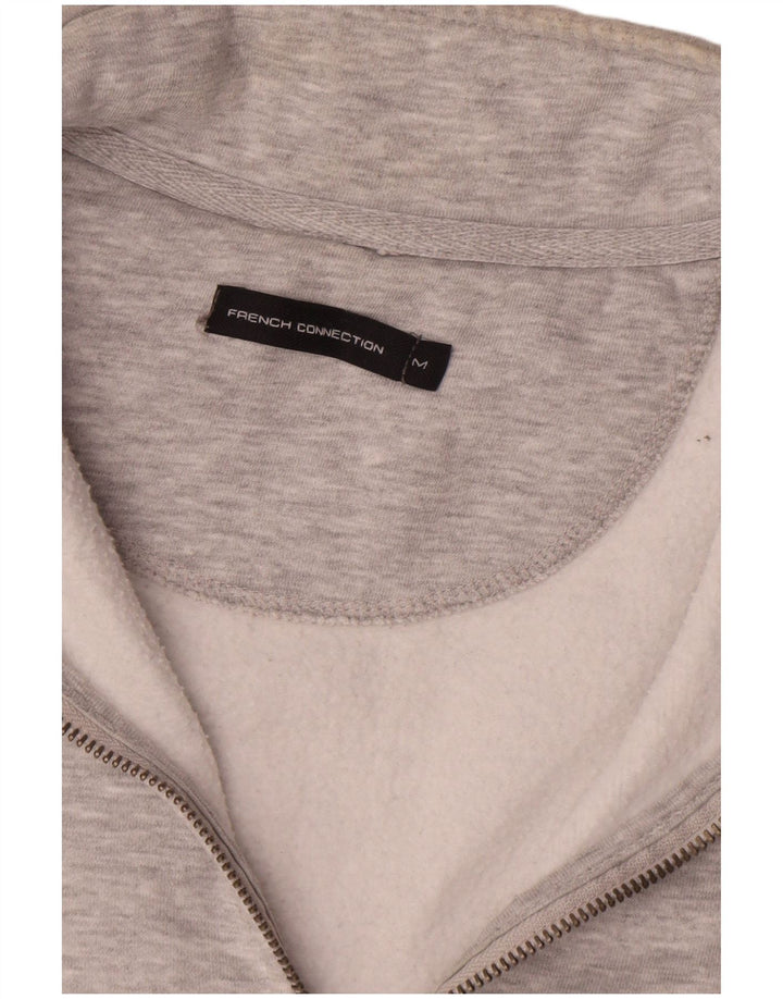 French Connection Herren-Sweatshirt mit Reißverschluss am Hals, Mittelgrau meliert