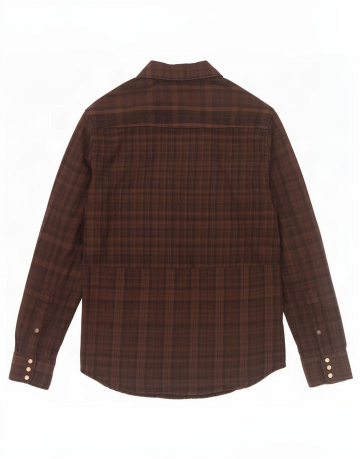 Jack & Jones Herren-Flanellhemd aus mittelbraun karierter Baumwolle