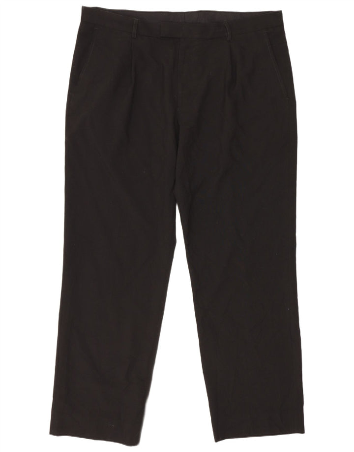 Gerade Herren-Anzughose von Marks & Spencer, W39, L31, Schwarz, Polyester