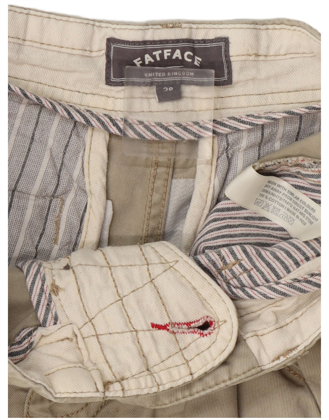 Fat Face Herren-Chinoshorts W28, mittlere Khaki-Baumwolle