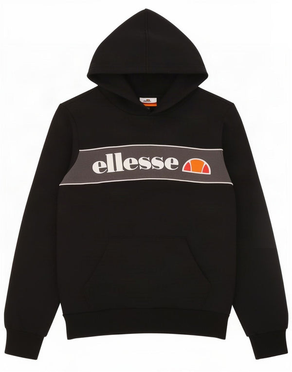 Ellesse Mädchen-Pullover mit grafischem Kapuzenpullover, 12–13 Jahre, schwarze Farbblock-Baumwolle