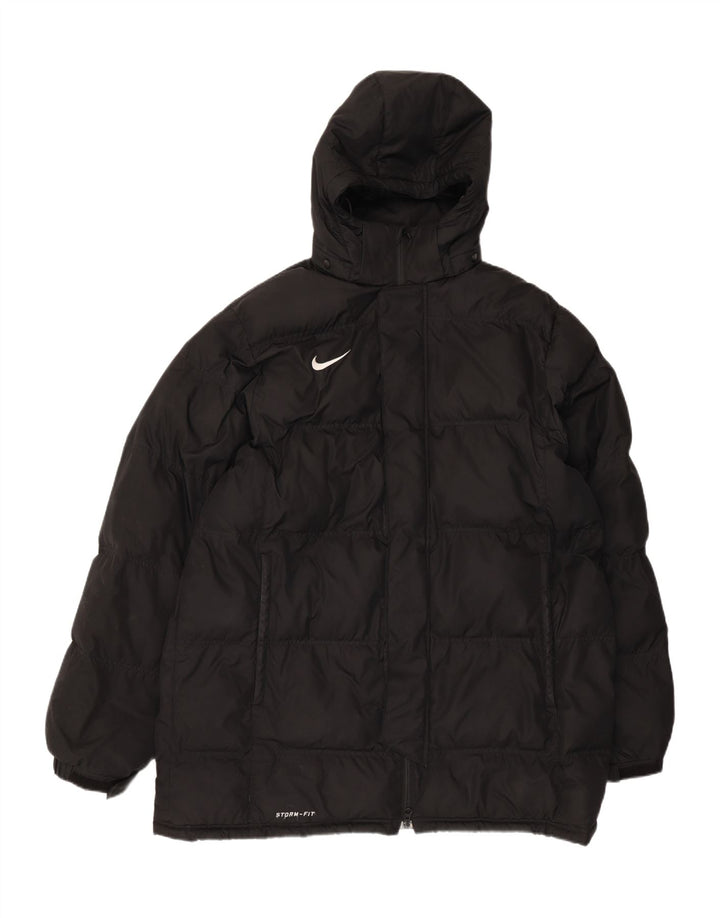 Nike Herren Storm-Fit Hooded Wattierte Jacke UK 40 Large Schwarz Polyester