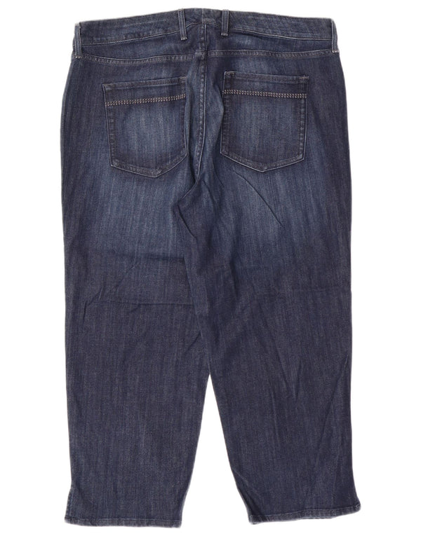 EDDIE BAUER Damen Curvy Capri Jeans US 16 2XL W38 L23 Blaue Baumwolle