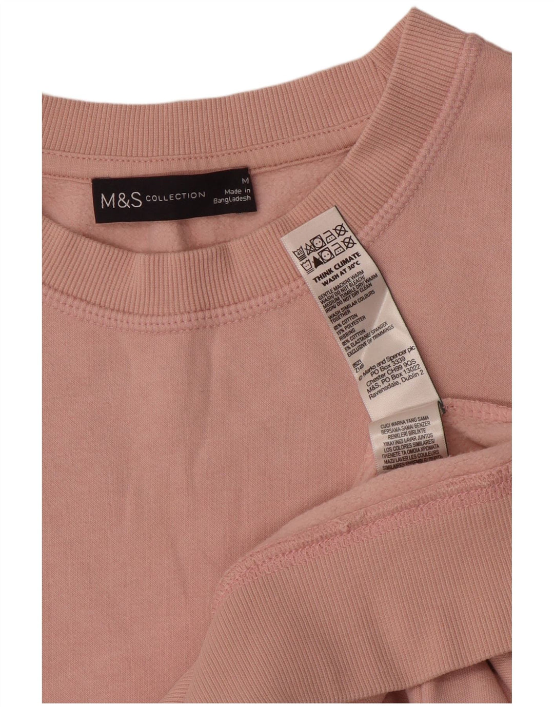 Marks & Spencer übergroßer Damen-Sweatshirt-Pullover, UK 14, mittelrosa, Baumwolle