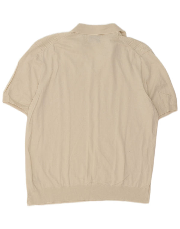 Marks & Spencer Herren-Pullover mit Polokragen, kurzärmelig, XL, Beige, Baumwolle