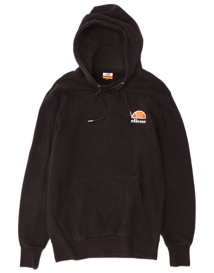 ELLESSE Herren-Kapuzenpullover mit Grafik, mittelschwarz, Baumwolle